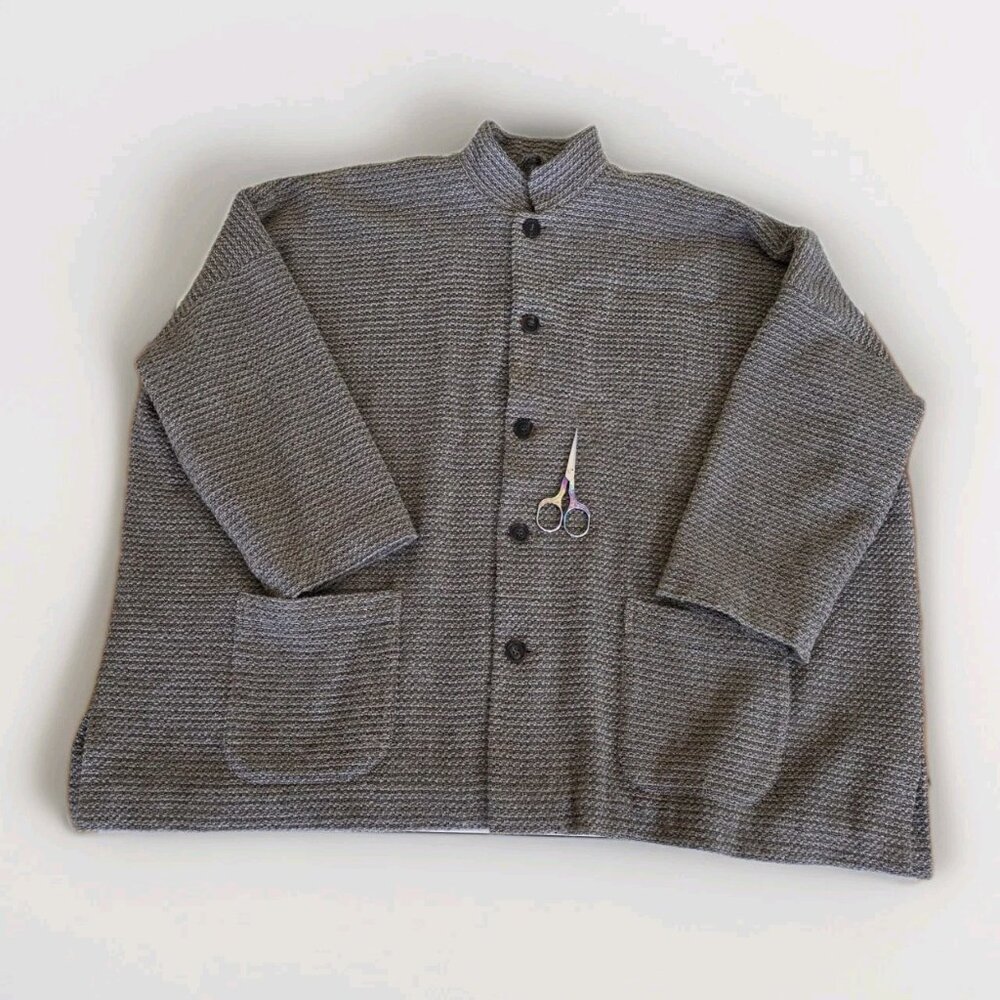 Eskandar Boxy Jacket - Size 1 / L - Brown Wool Blend - Silk Lined - Picture 8 of 15